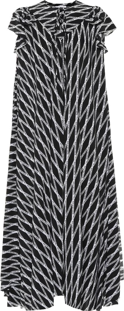 Balenciaga Printed silk midi dress