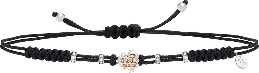 Pippo Perez 18k White Gold Diamond Frog Pull-Cord Bracelet