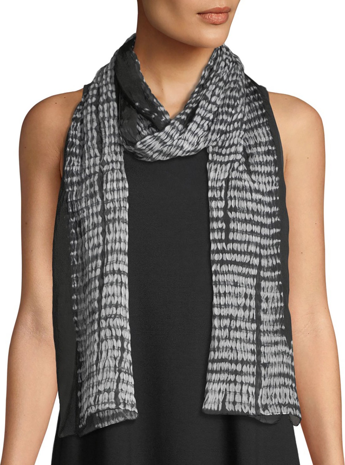 Eileen Fisher Woodgrain Shibori Silk Scarf