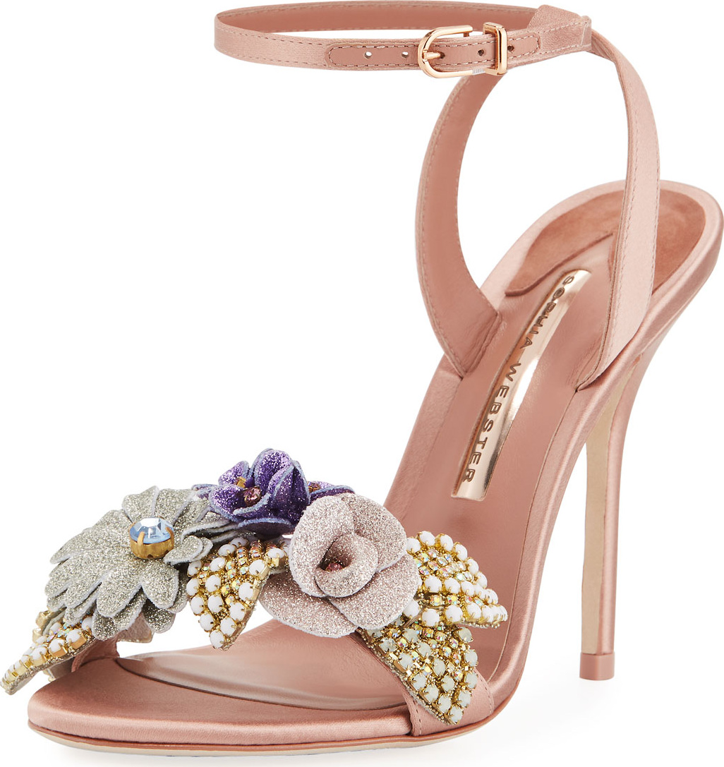 Sophia Webster Lilico Satin Glitter Sandal