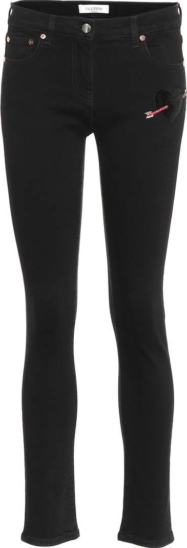 Valentino Embroidered skinny jeans