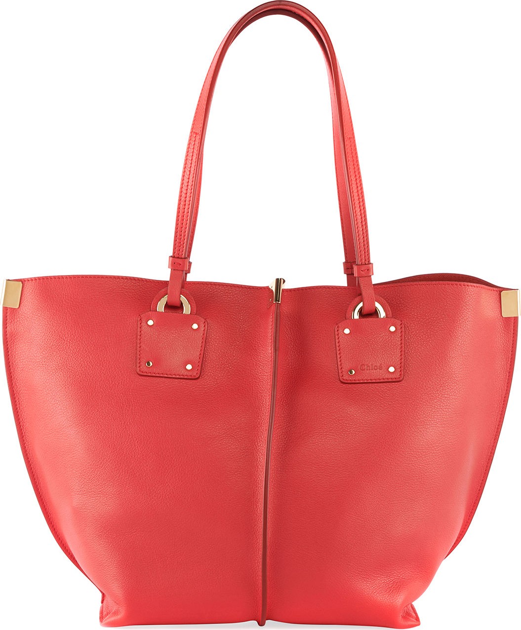 Chloe Vick Wide Leather Tote Bag