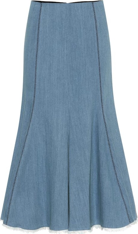 Gabriela Hearst Amy denim midi skirt
