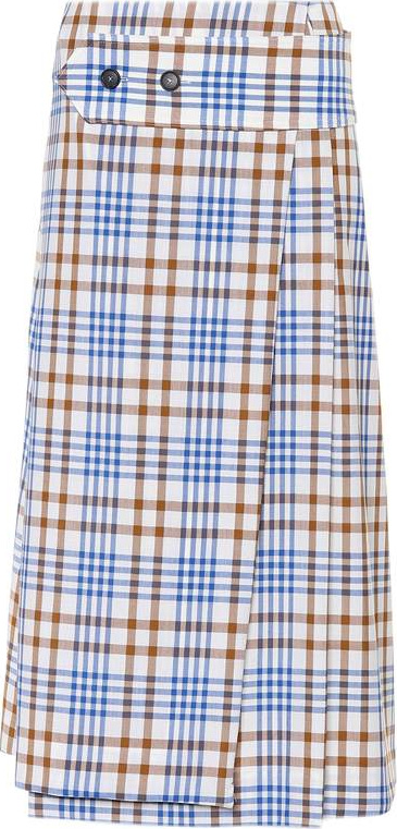 Victoria Beckham Checked wool and mohair skirt
