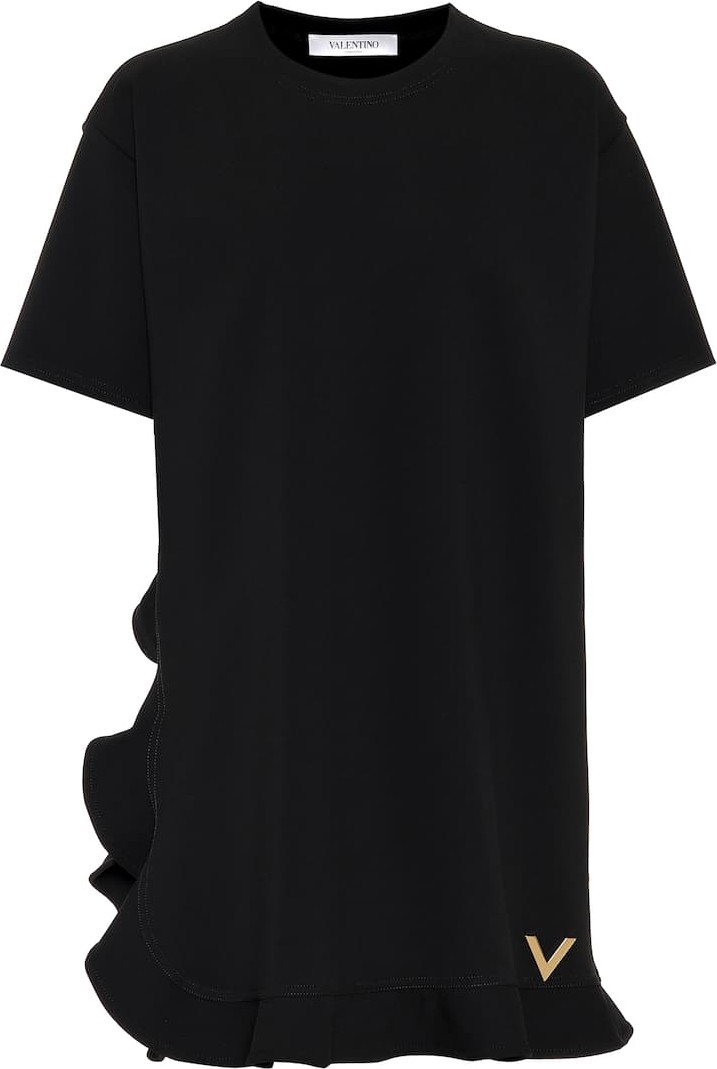 Valentino Ruffled stretch knit minidress