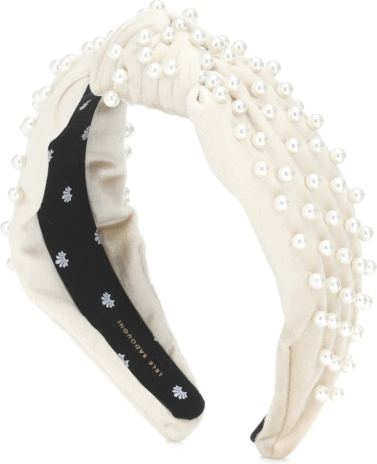 Lele Sadoughi Embellished velvet headband