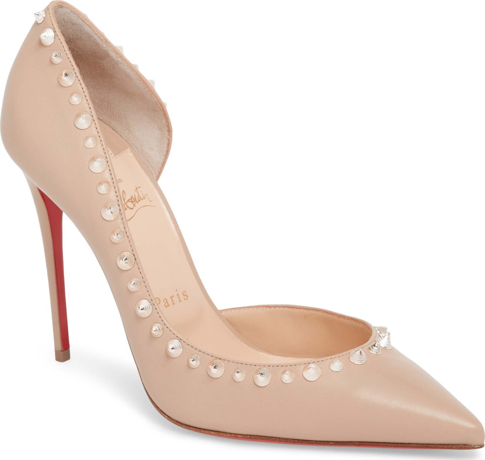 Christian Louboutin Irishell Studded Half d'Orsay Pump