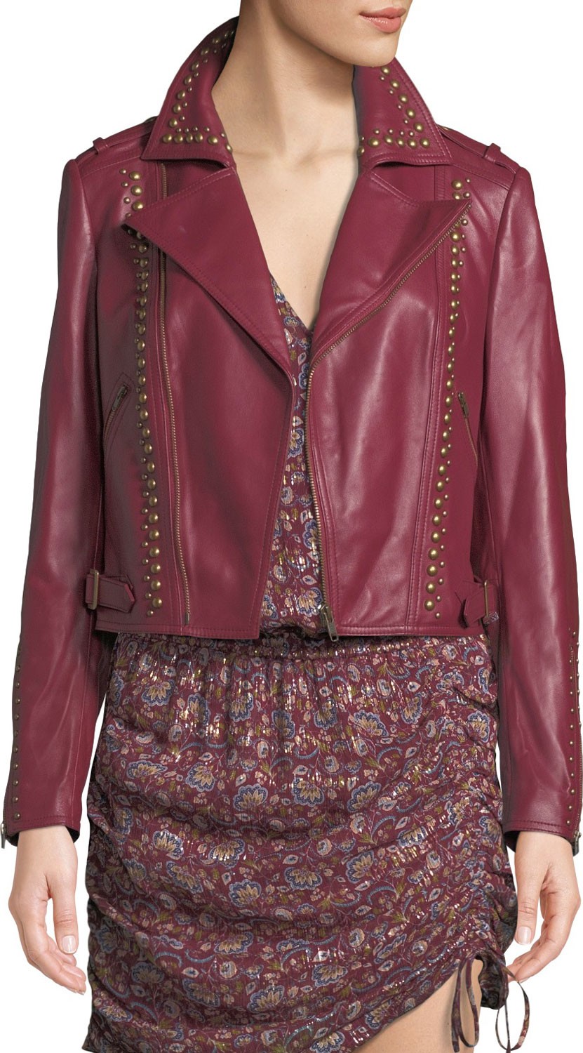 Ramy Brook Yomo Studded Leather Moto Jacket