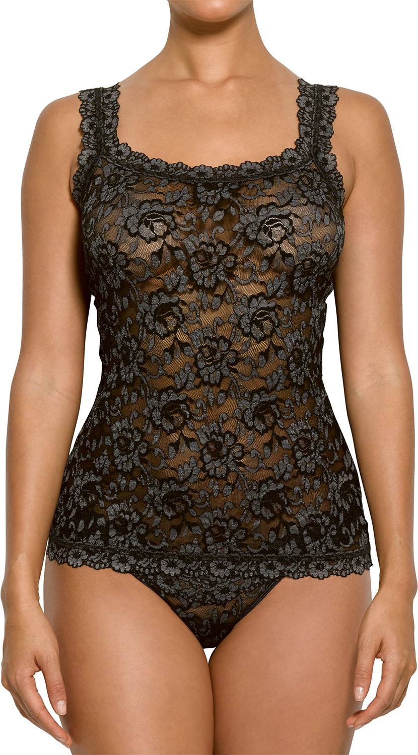 Hanky Panky Cross-Dyed Lace Camisole  Black/Heather