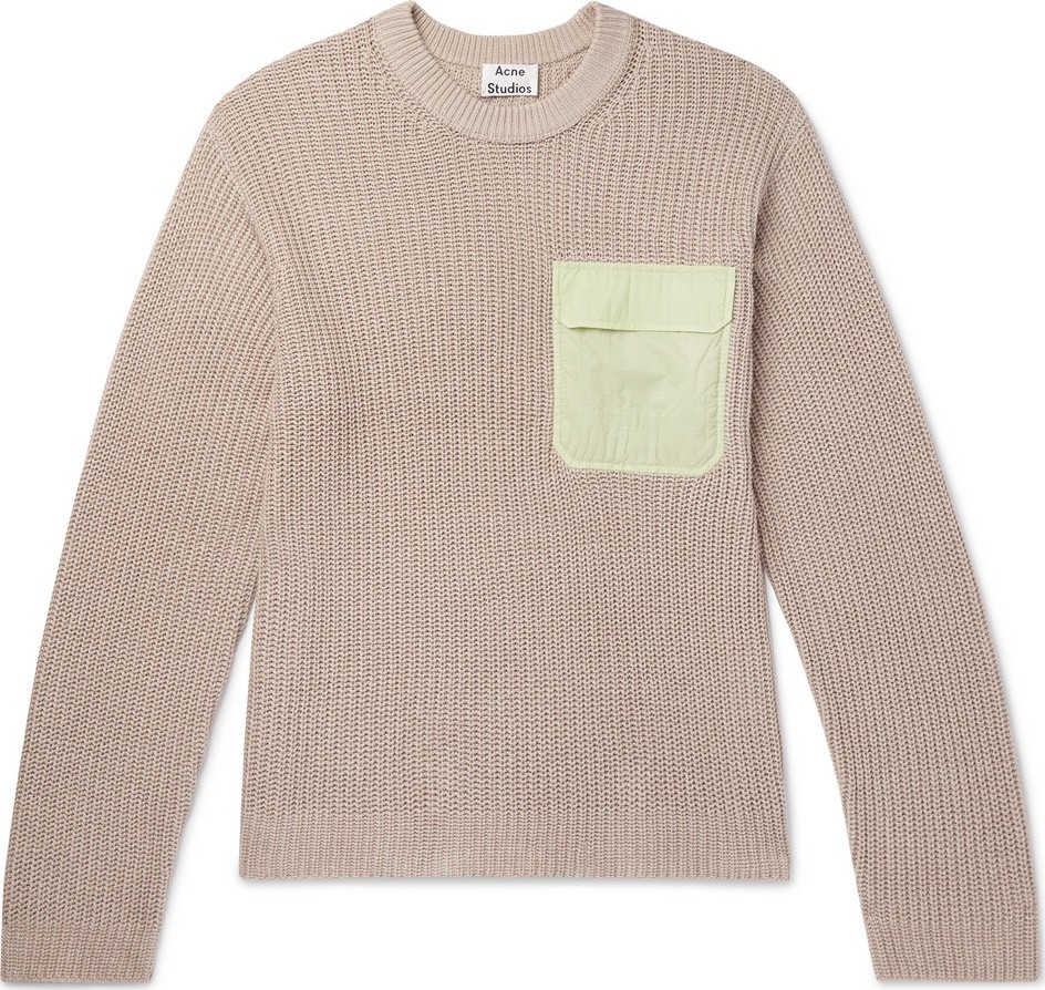 Acne Studios Karim Oversized Ripstop-Trimmed Cotton and Linen-Blend Sweater