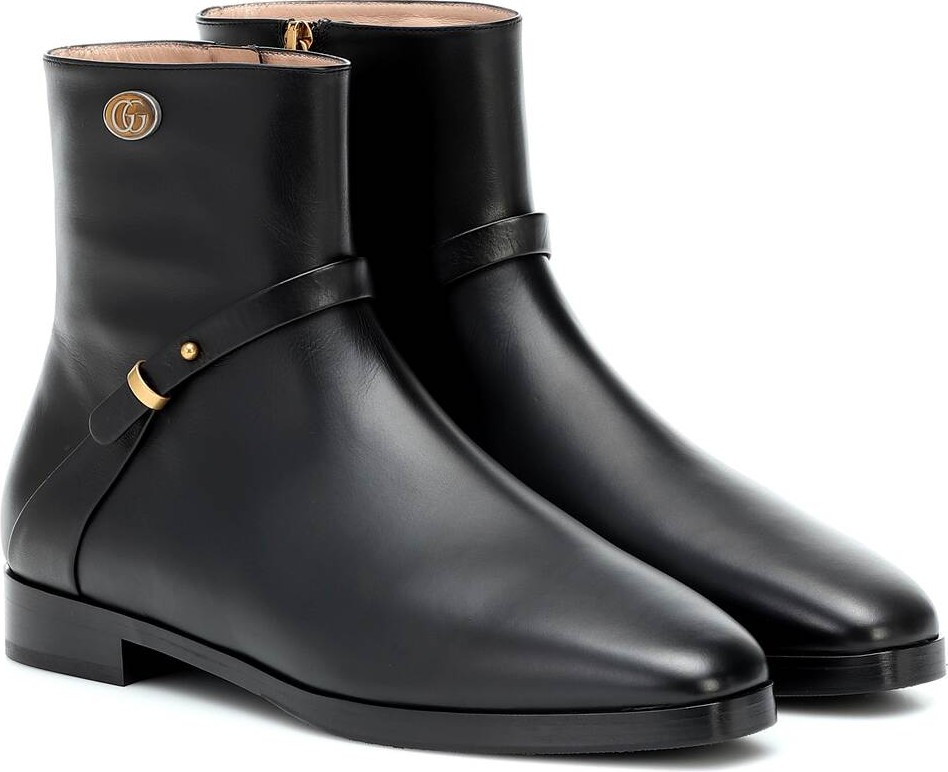 Gucci Double G leather ankle boots