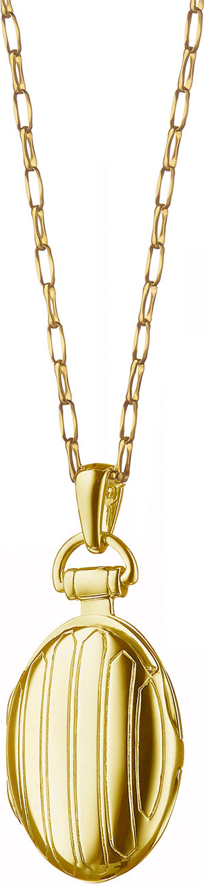 Monica Rich Kosann GOLD PINSTRIPE LOCKET ON 30"