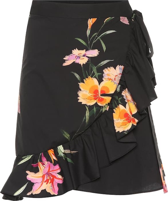 Etro Ruffled cotton miniskirt