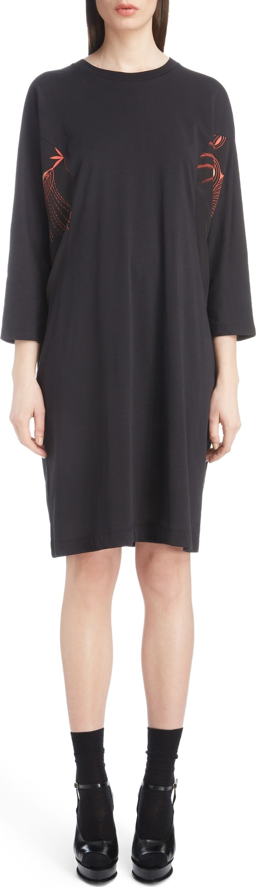 Dries Van Noten Inset Dolman Sleeve Jersey Dress