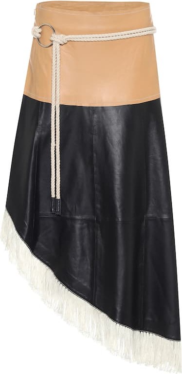 STAND STUDIO Amelia leather midi skirt