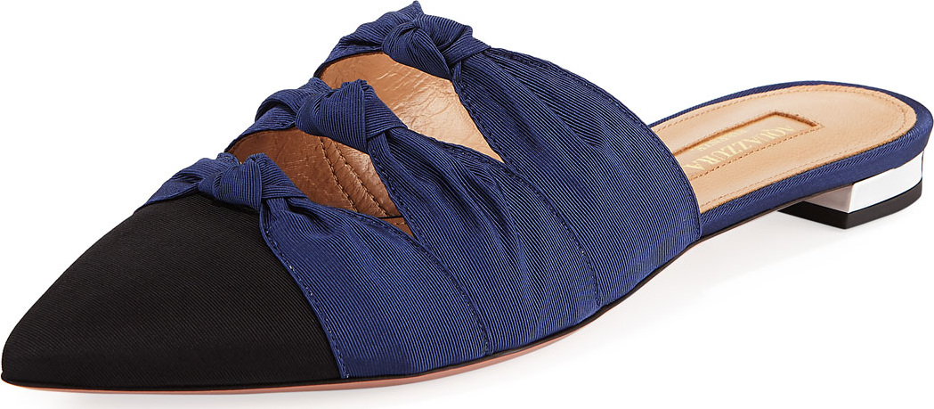 Aquazzura Mondaine Flat Grosgrain Mule