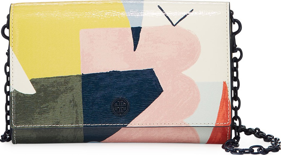 Tory Burch Robinson Mixed-Media Chain Wallet Tory Burch Robinson Mixed-Media Chain Wallet