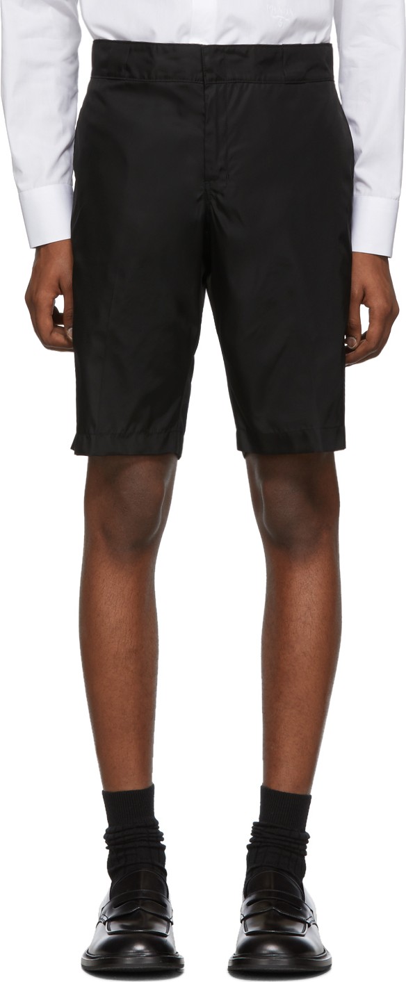 Prada Black Nylon Gabardine Shorts