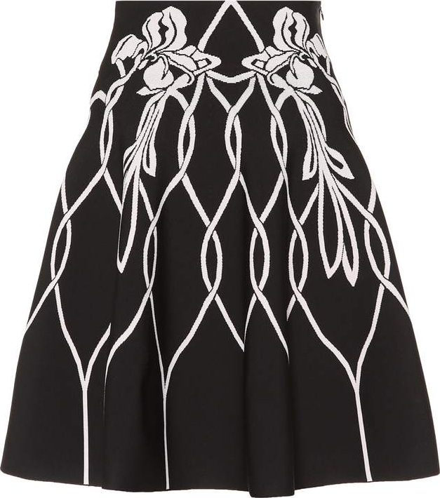 Alexander McQueen Floral knit skirt