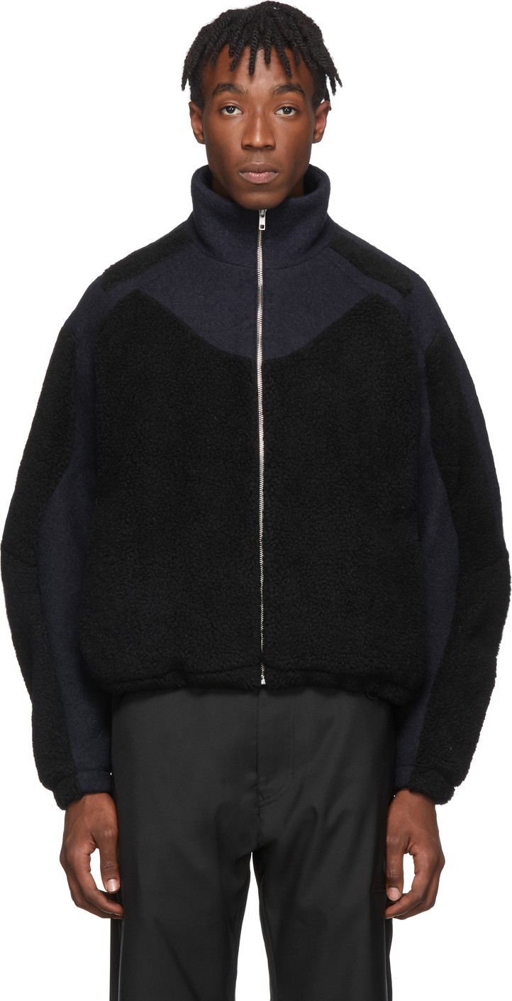 GmbH Navy & Black Teddy Fleece Ecran Jacket