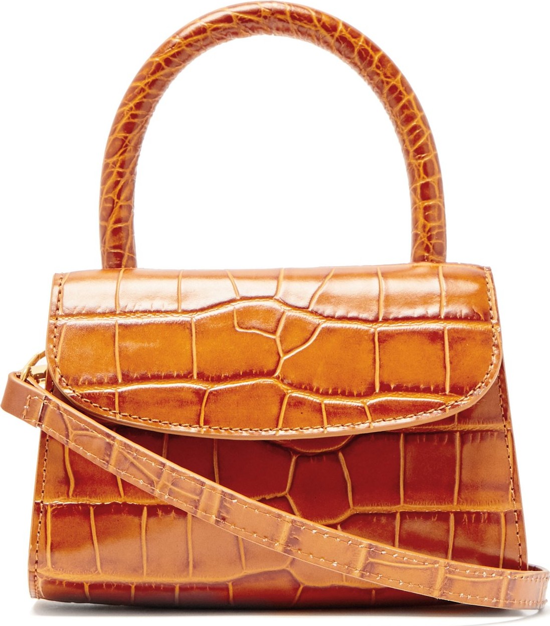 By Far Mini crocodile-effect leather cross-body bag