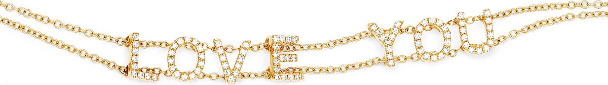 EF Collection 14k Gold Diamond Love You Bracelet