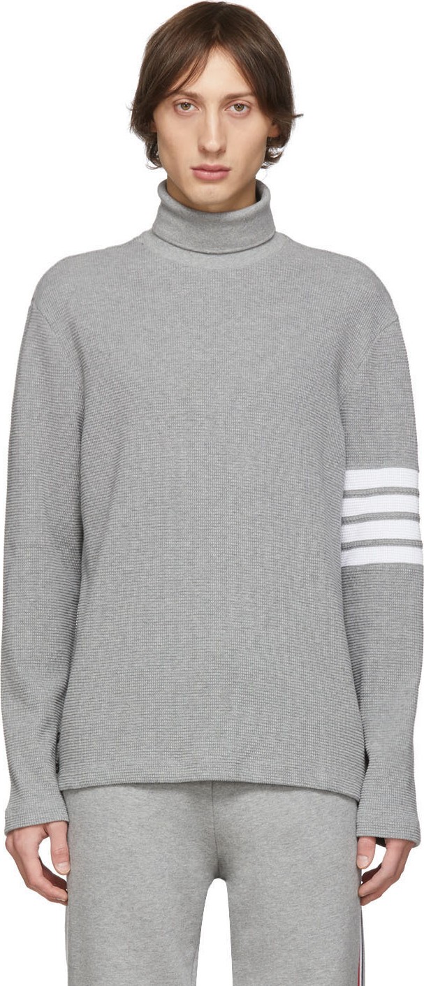 Thom Browne Grey 4-Bar Turtleneck