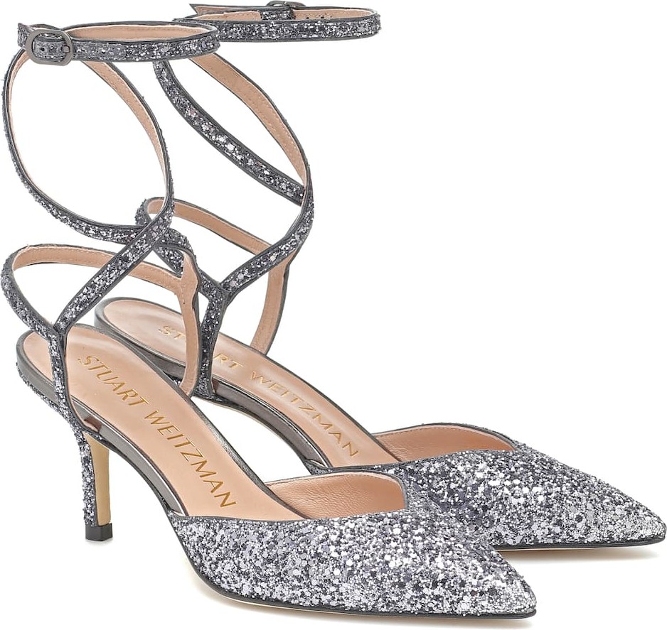 Stuart Weitzman Revel 75 glitter pumps