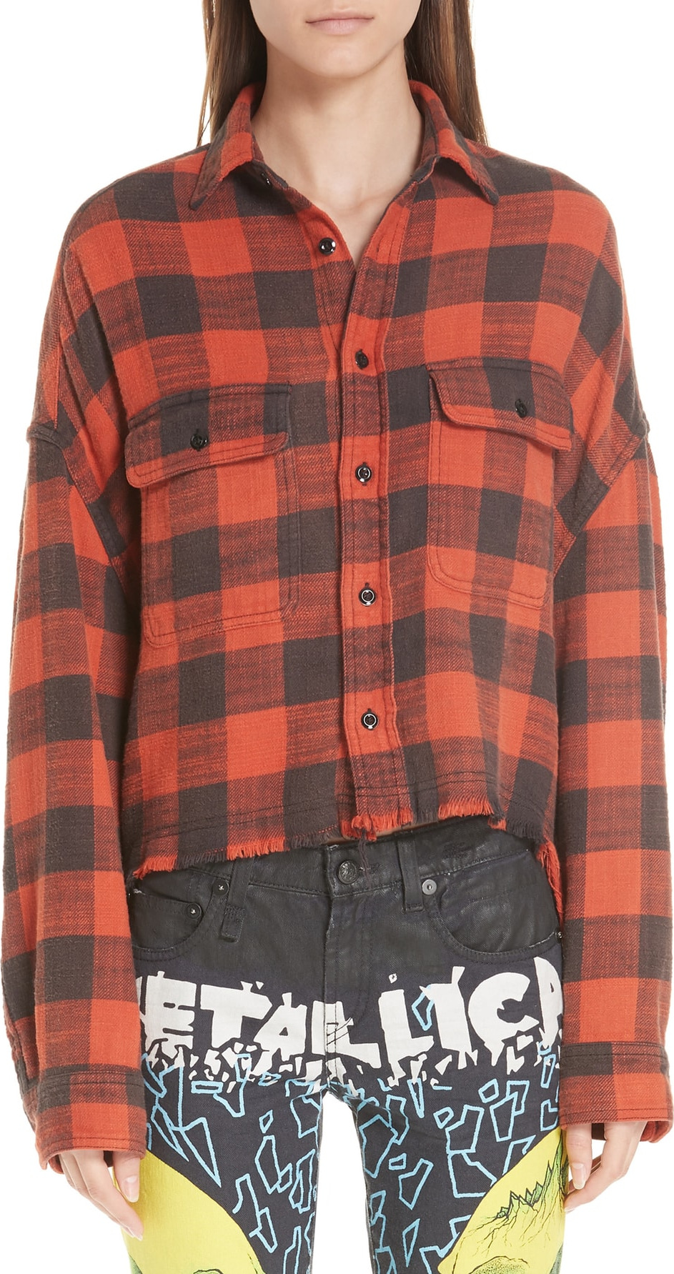 R13 Cropped Work Shirt