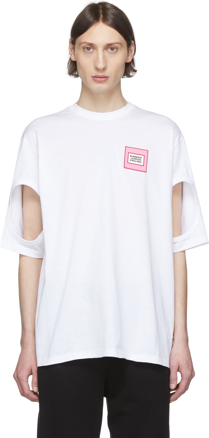 Burberry London England White Hole Detail T-Shirt