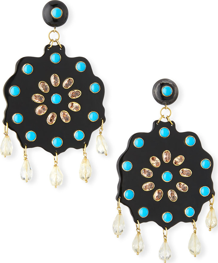 Ashley Pittman Shauku Flower Drop Earrings