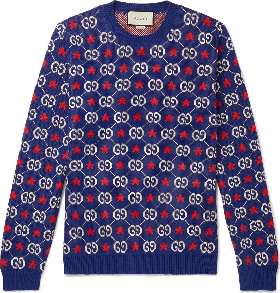 Gucci Logo-Intarsia Cotton Sweater