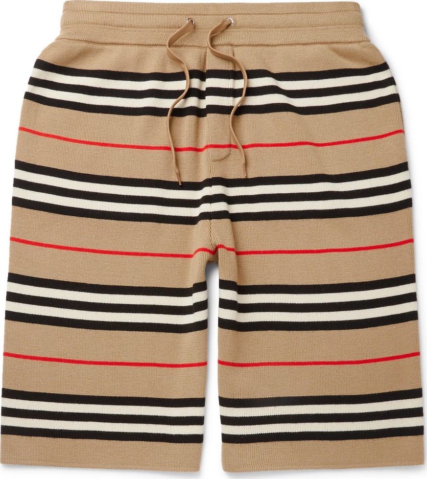 Burberry London England Striped Merino Wool Drawstring Shorts