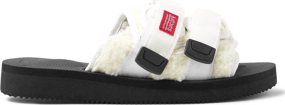 John Elliott + Suicoke Moto Cordura Webbing-Trimmed Fleece Slides