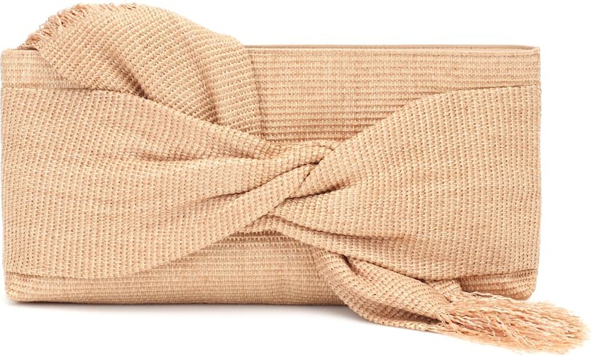 Cult Gaia Banu woven cotton-blend clutch