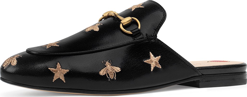 Gucci Flat Princetown Bee & Star Mule