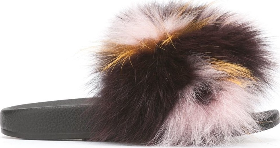 Yves Salomon Fox Fur Slides