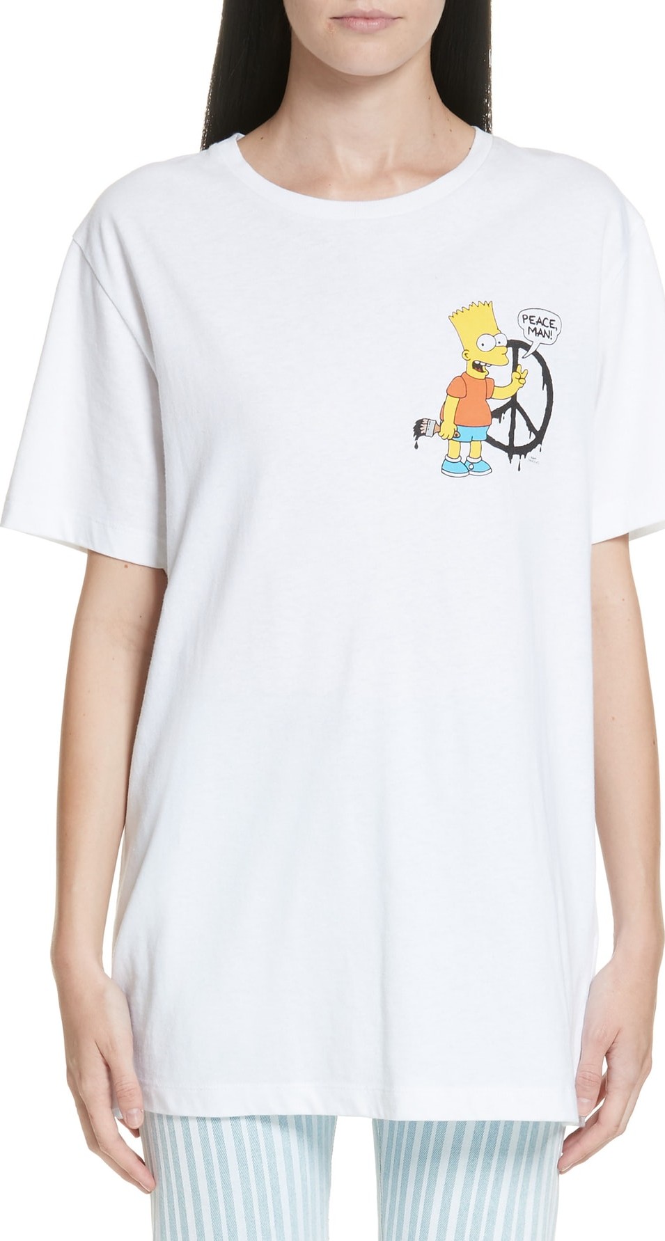 Off White Bart Peace Sign Short Sleeve Slim Tee