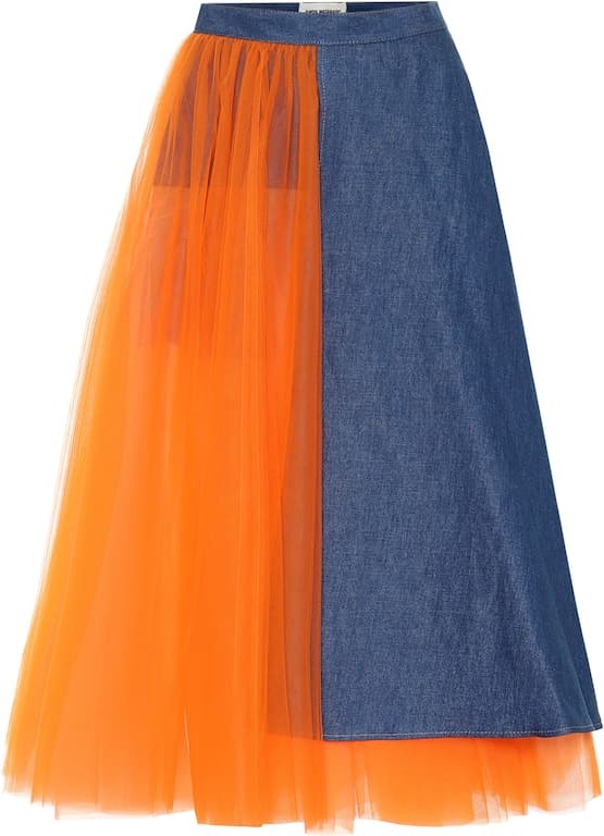 Junya Watanabe Tulle and denim skirt