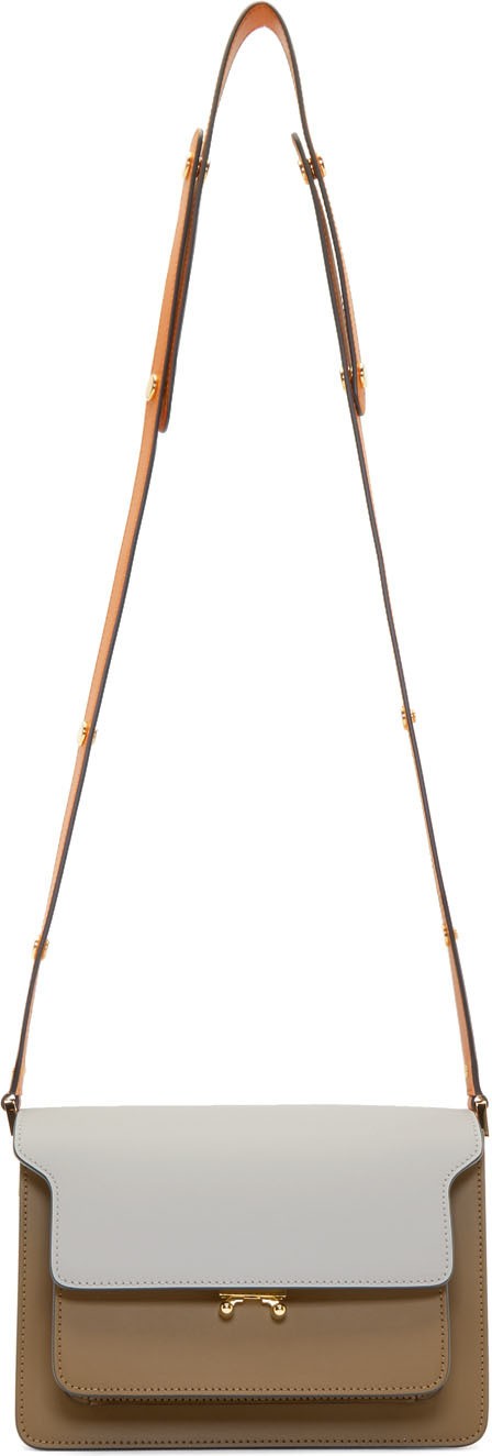 Marni Grey & Brown Medium Trunk Bag