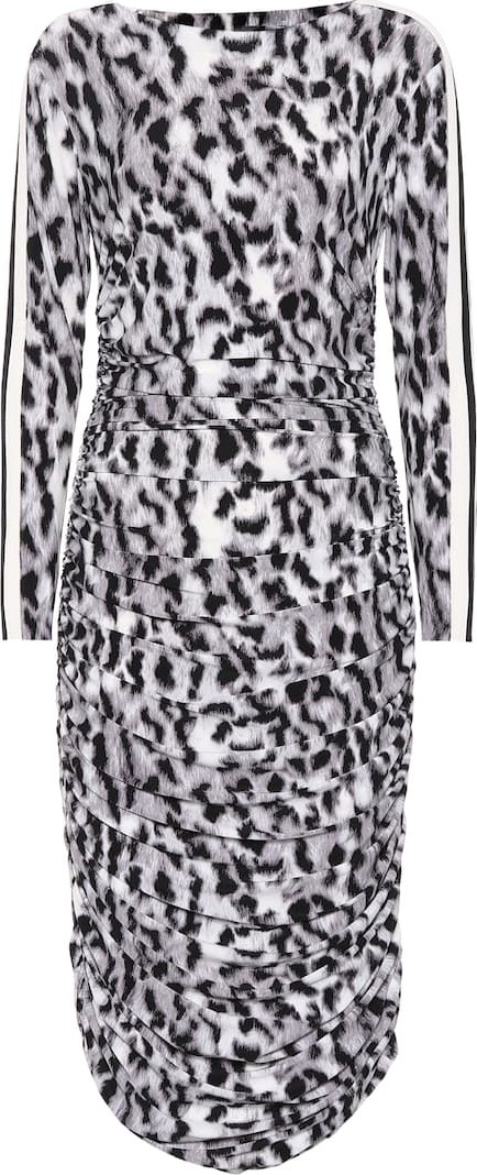 Norma Kamali Leopard-printed jersey dress