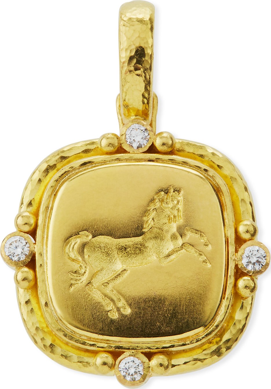 Elizabeth Locke 19k Rearing Horse Diamond Pendant