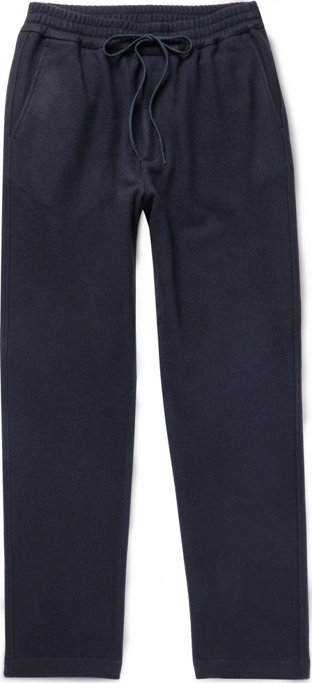 Barena Midnight-Blue Brushed Virgin Wool-Blend Drawstring Trousers