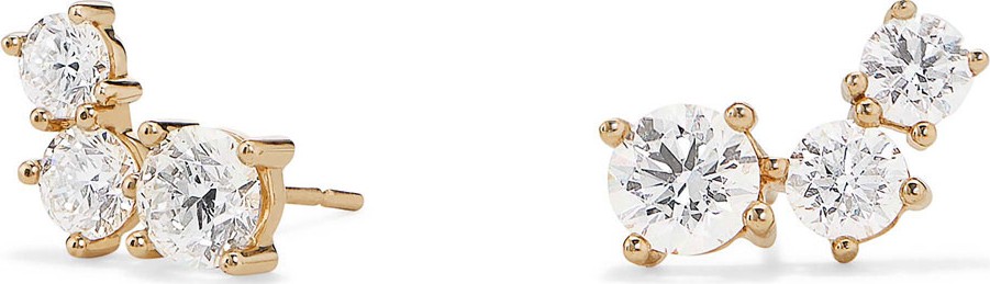 Lana 14k Gold 3-Diamond Cluster Earrings