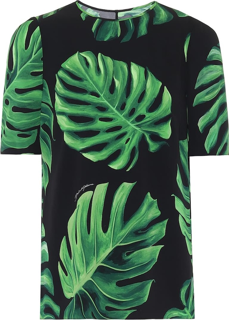 Dolce & Gabbana Floral stretch-silk top