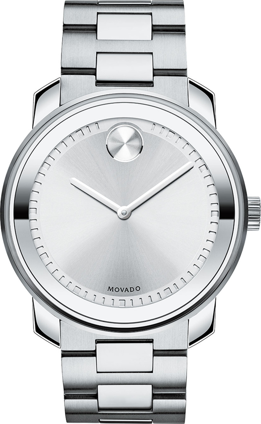 Movado 42.5 Stainless Steel Watch, Silver