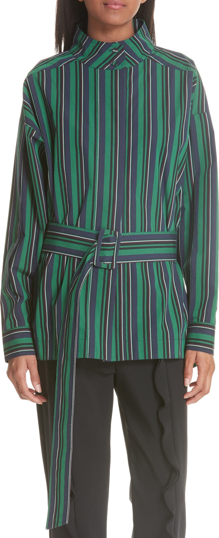 Opening Ceremony Stripe Belted Top