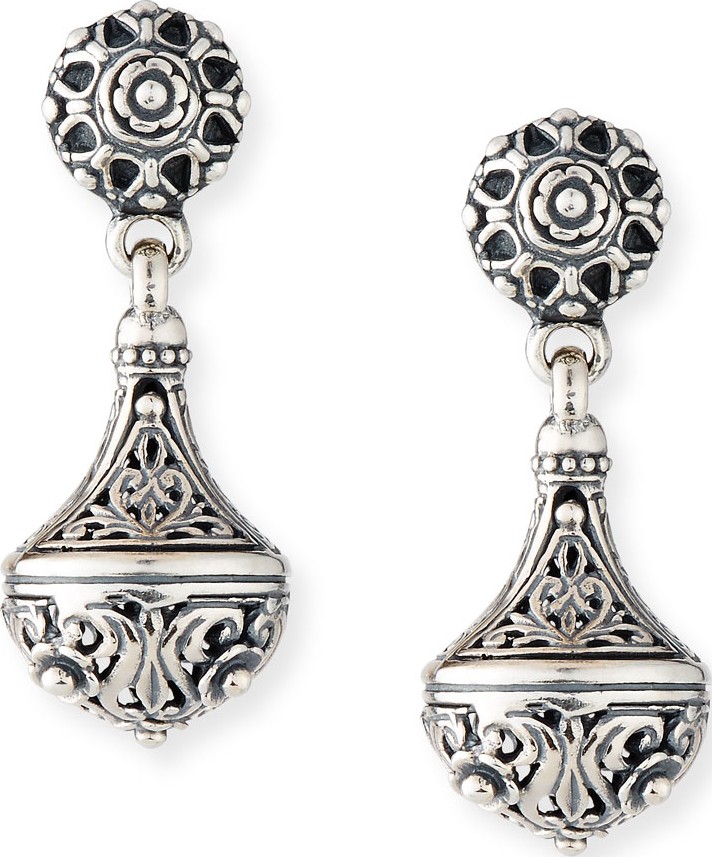 Konstantino Carved Sterling Silver Drop Earrings