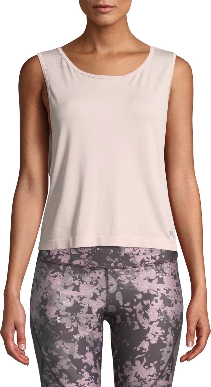 Under Armour Cropped Scoop-Neck Activewear Muscle Tank Under Armour Cropped Scoop-Neck Activewear Muscle Tank
