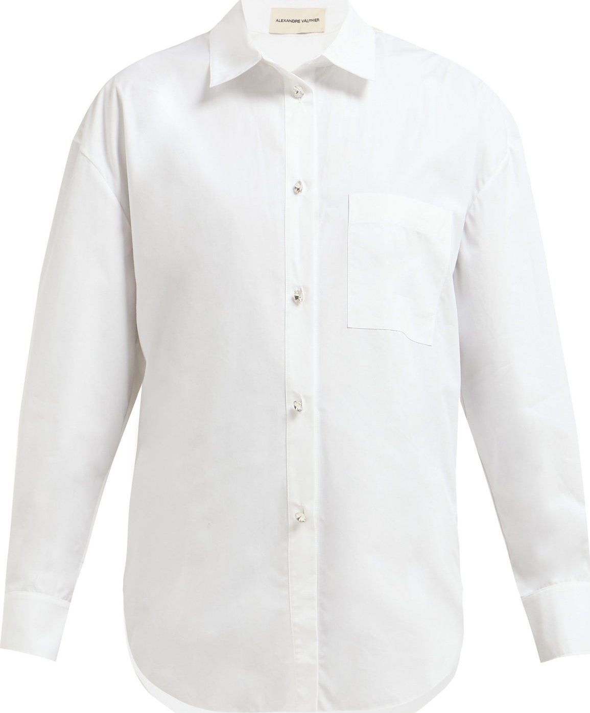 Alexandre Vauthier Crystal-embellished cotton-poplin shirt